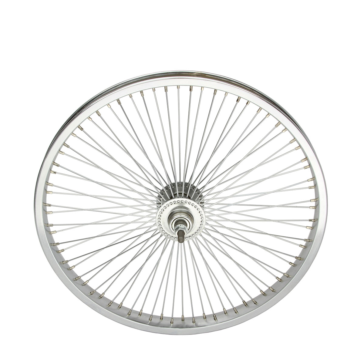 20 Inch x 32mm Steel Free Wheel 72 Spoke 14G Chrome 3/8 Axle Single Wall Chrome.